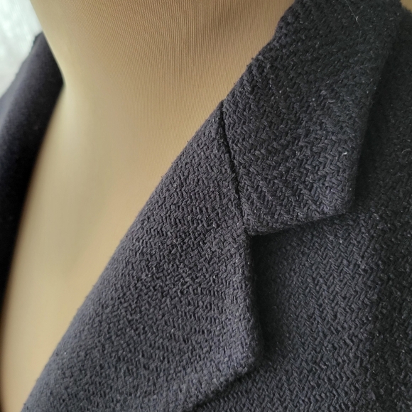 Ralph Lauren Navy Women's Blazer with White Buttons 100% Silk Size 4 - Picture 3 of 10